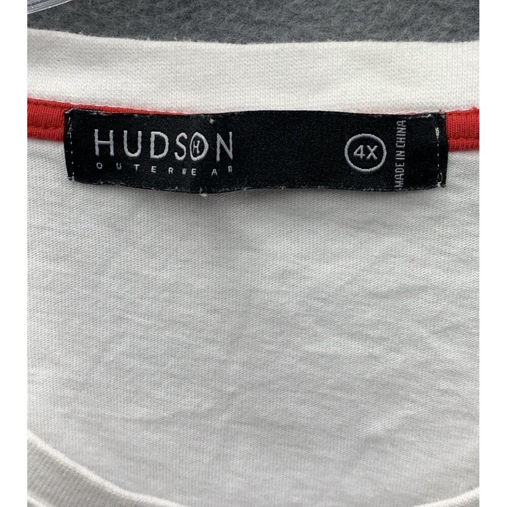 Hudson Outerwear Mens Designer Shirt Gem Stones Ferrai White Short Sleeve Sz 4X - Picture 3 of 14